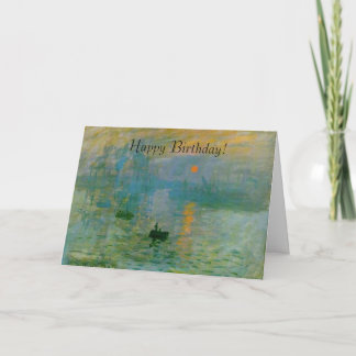 Monet Sunrise Painting Happy Birthday Card Karte