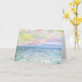 Monet - Sunset at Pourville, feine Kunst Karte (Gelbe Blume)