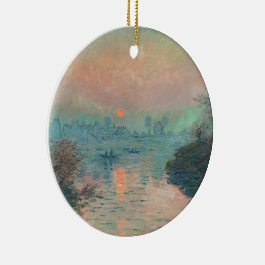 Monet Sunset Fine Art Impressionist Malerei Keramik Ornament (Rechts)