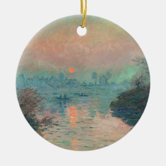 Monet Sunset Fine Art Impressionist Malerei Keramik Ornament (Vorne)