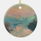 Monet Sunset Fine Art Impressionist Malerei Keramik Ornament (Hinten)