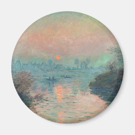 Monet Sunset Fine Art Impressionist Malerei Magnet (Vorne)