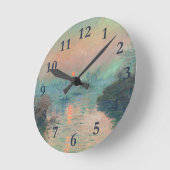 Monet Sunset Fine Art Impressionist Malerei Runde Wanduhr (Winkel)