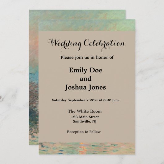 Monet Sunset Seine Frische Pasta machen Einladung (Vorne/Hinten)