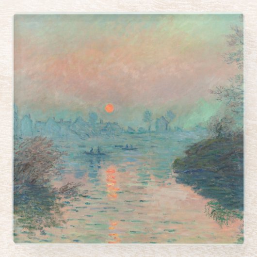 Monet Sunset Seine Frische Pasta machen Glasuntersetzer (Vorderseite)