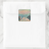 Monet Sunset Seine Frische Pasta machen Quadratischer Aufkleber (Tasche)