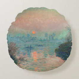 Monet Sunset Seine Frische Pasta machen Rundes Kissen