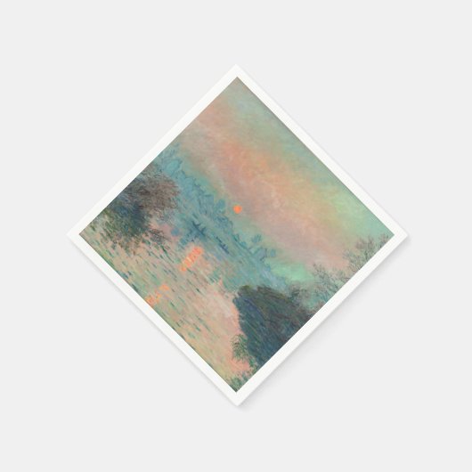 Monet Sunset Seine Frische Pasta machen Serviette (Ecke)