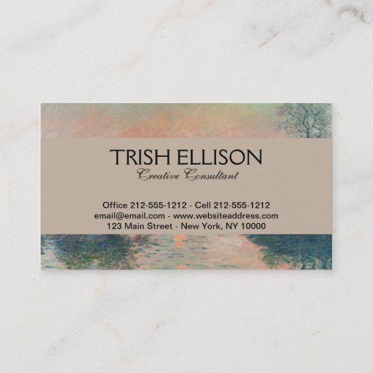 Monet Sunset Seine Frische Pasta machen Visitenkarte (Rückseite)