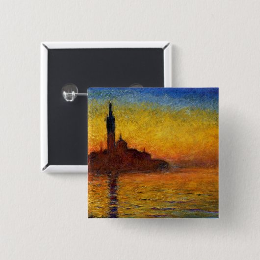 Monet Sunset Venedig Frische Pasta machen Button (Vorne & Hinten)