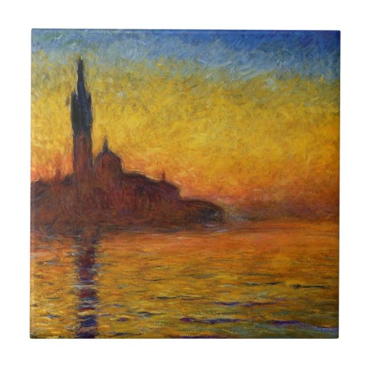 Monet Sunset Venedig Frische Pasta machen Fliese (Vorderseite)