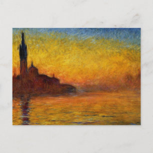 Monet Sunset Venedig Frische Pasta machen Postkarte
