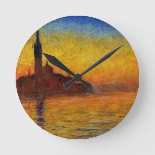 Monet Sunset Venedig Frische Pasta machen Runde Wanduhr