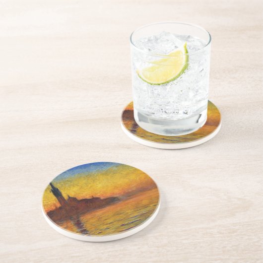 Monet Sunset Venedig Frische Pasta machen Sandstein Untersetzer (Seite)