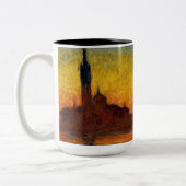 Monet Sunset Venedig Frische Pasta machen Zweifarbige Tasse (Links)