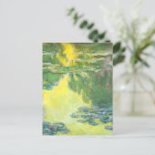 Monet Sunset Wasserlilie Postkarte (Stehend Vorderseite)