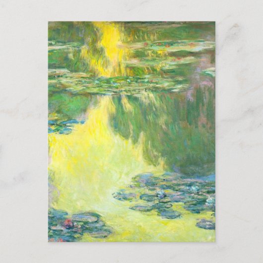 Monet Sunset Wasserlilie Postkarte (Vorderseite)