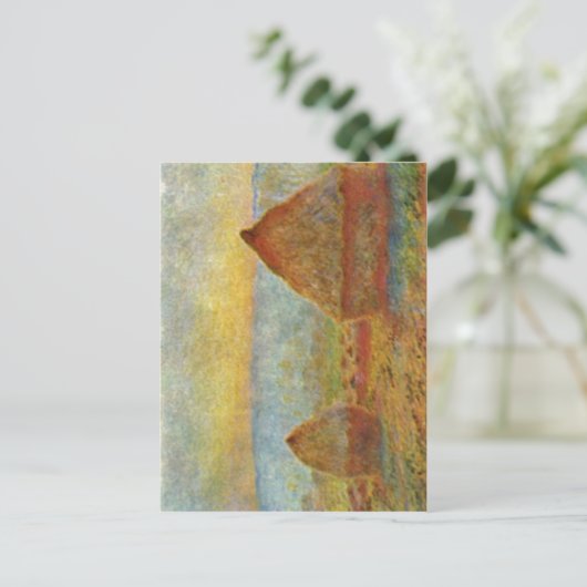 Monet, Technik 1884 Claudes Heuhaufen? L auf Lein Postkarte (Stehend Vorderseite)