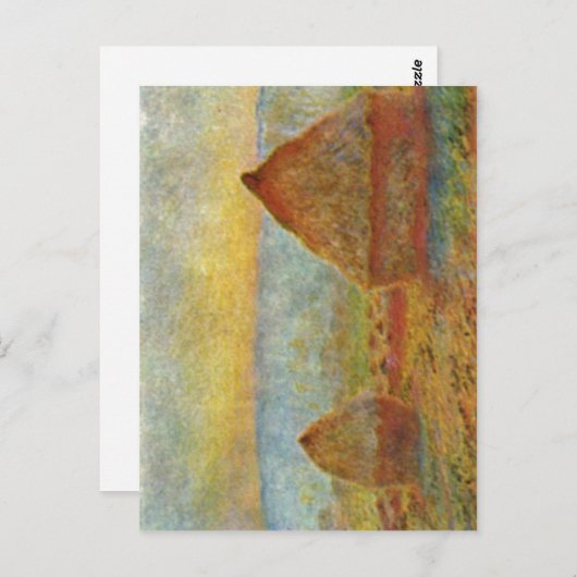 Monet, Technik 1884 Claudes Heuhaufen? L auf Lein Postkarte (Vorne/Hinten)