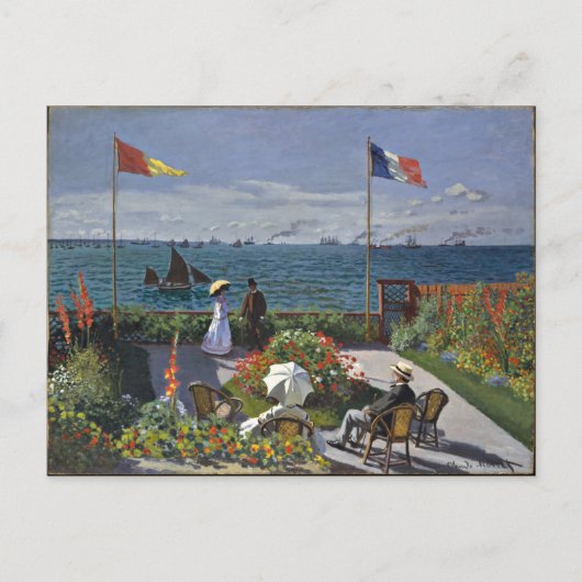 Monet - Terrasse auf Sainte Adresse Postkarte (Vorderseite)