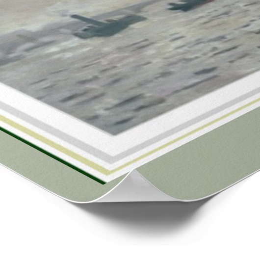 Monet Thames Below Westminster 16 x 12 Poster (Ecke)