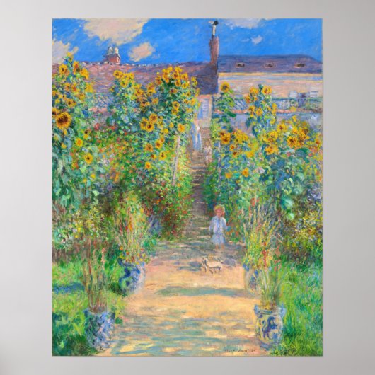 Monet The Artist's Garden at Vétheuil Poster (Vorne)