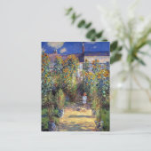 Monet, "The Artist's Garden at Vétheuil" Postkarte (Stehend Vorderseite)