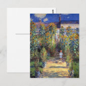 Monet, "The Artist's Garden at Vétheuil" Postkarte (Vorne/Hinten)