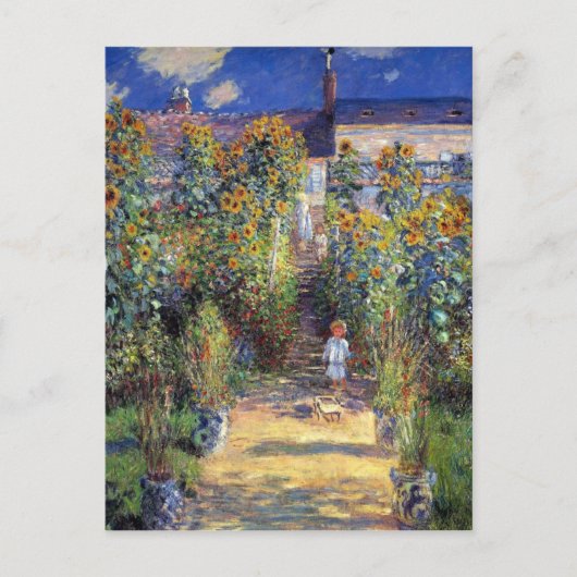 Monet, "The Artist's Garden at Vétheuil" Postkarte (Vorderseite)