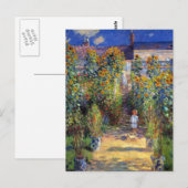 Monet, The Artist's Garden at Vetheuil Postkarte (Vorne/Hinten)