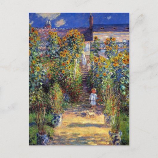 Monet, The Artist's Garden at Vetheuil Postkarte (Vorderseite)