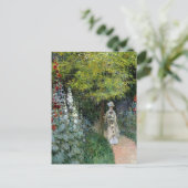 Monet - The Garden Hollyhocks Postkarte (Stehend Vorderseite)