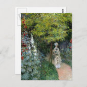 Monet - The Garden Hollyhocks Postkarte (Vorne/Hinten)