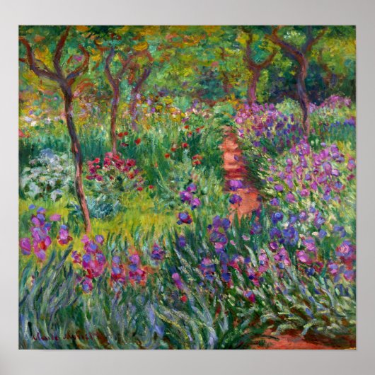Monet - The Iris Garden at Giverny 1900 Poster (Vorne)