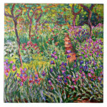 Monet - The Iris Garden at Giverny Fliese<br><div class="desc">Claude Monets berühmtes Gemälde,  The Iris Garden at Giverny,  werfen Kissen.</div>