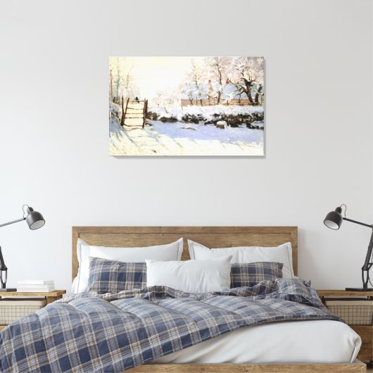 Monet The Magpie 36x23 Wrapped Canvas Leinwanddruck (Insitu (Schlafzimmer))