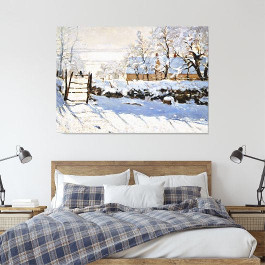 Monet - The Magpie, Leinwanddruck (Insitu (Schlafzimmer))