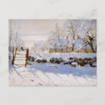 Monet - The Magpie Postkarte<br><div class="desc">Monet - Die Magpie-Postkarte. Impressionistisches Winterlandschaft mit magischer Vogelart von Claude Monet,  1869.</div>