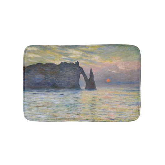 Monet - The Manneport, Cliff at Etretat, Sunset Badematte (Vorderseite)