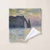 Monet - The Manneport, Cliff at Etretat, Sunset Badhandtuch Set (Waschlappen)