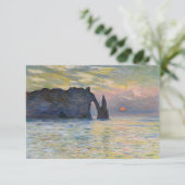 Monet - The Manneport, Cliff at Etretat, Sunset Dankeskarte (Stehend Vorderseite)