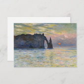 Monet - The Manneport, Cliff at Etretat, Sunset Dankeskarte (Vorne/Hinten)