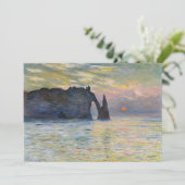 Monet - The Manneport, Cliff at Etretat, Sunset Einladung (Stehend Vorderseite)