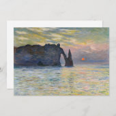 Monet - The Manneport, Cliff at Etretat, Sunset Einladung (Vorne/Hinten)