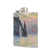 Monet - The Manneport, Cliff at Etretat, Sunset Flachmann (Links)