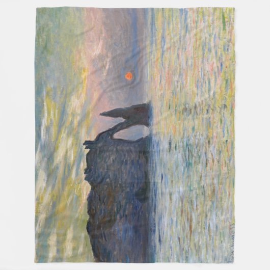 Monet - The Manneport, Cliff at Etretat, Sunset Fleecedecke (Vorderseite)