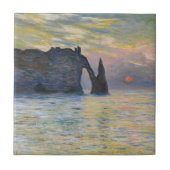 Monet - The Manneport, Cliff at Etretat, Sunset Fliese (Vorderseite)