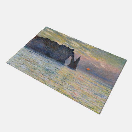Monet - The Manneport, Cliff at Etretat, Sunset Fußmatte (Schrägansicht)