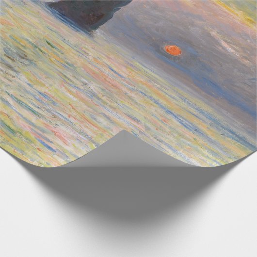 Monet - The Manneport, Cliff at Etretat, Sunset Geschenkpapier (Ecke)