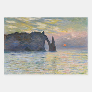 Monet - The Manneport, Cliff at Etretat, Sunset Geschenkpapier Set